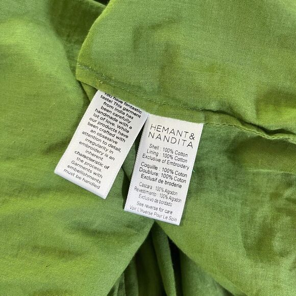 HEMANT AND NANDITA Zaria Short Dress in Military Green - Picture 11 of 13